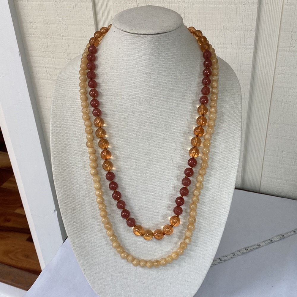 Vintage neutral tone bead necklace